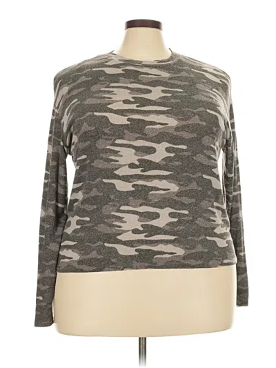 Pre-owned Mudd Long Sleeve Top Gray Boatneck Tops