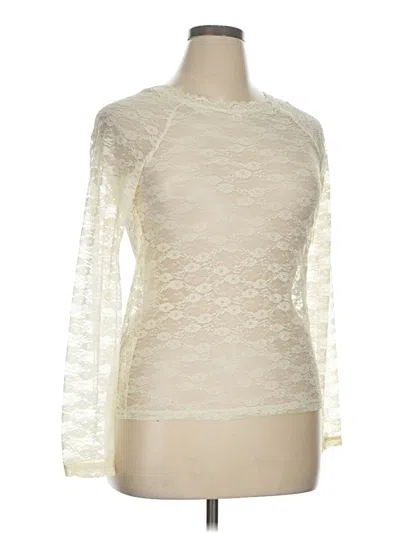 Pre-owned Mudd Long Sleeve Top Ivory Boatneck Tops