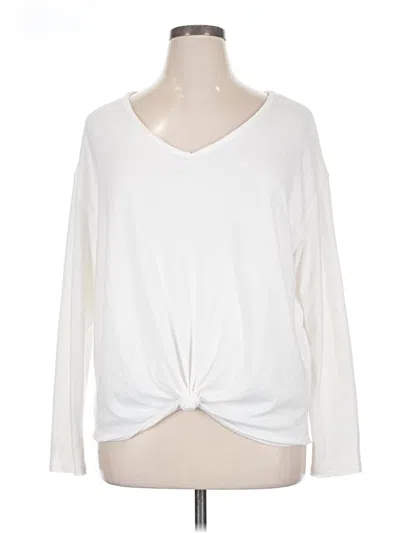 Pre-owned Mudd Long Sleeve Top Ivory V-neck Tops