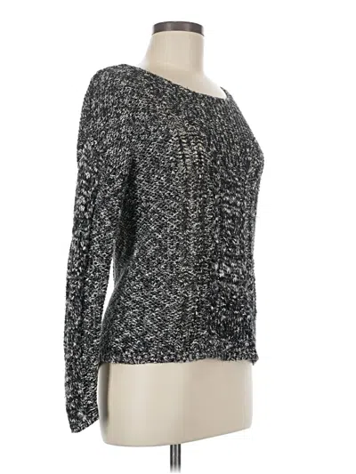 Pre-owned Mudd Long Sleeve Top Silver Metallic Pattern Scoop Neck Tops