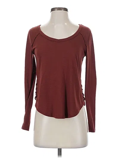 Pre-owned Mudd Long Sleeve T-shirt In Burgundy