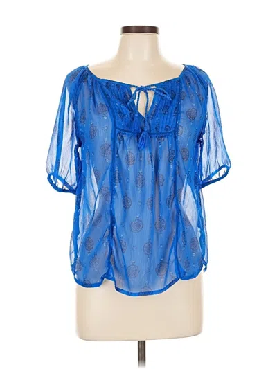 Pre-owned Mudd Short Sleeve Blouse In Blue