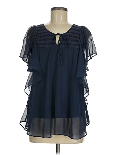 Pre-owned Mudd Short Sleeve Blouse In Blue