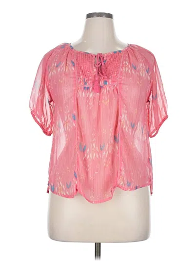 Pre-owned Mudd Short Sleeve Blouse In Pink