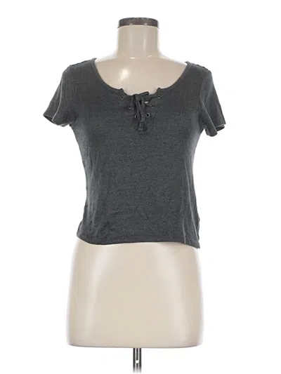 Pre-owned Mudd Short Sleeve Henley Shirt In Gray