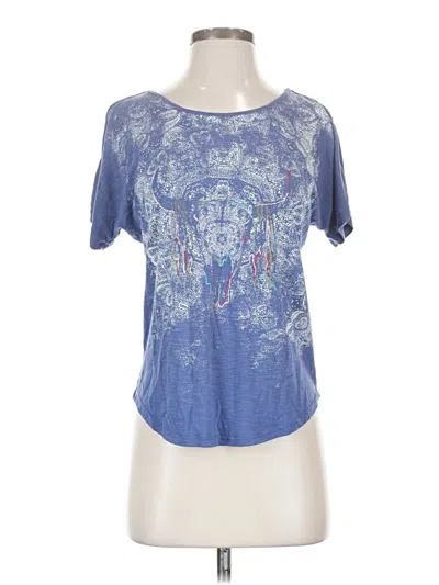 Pre-owned Mudd Short Sleeve Top Blue Keyhole Neckline Tops