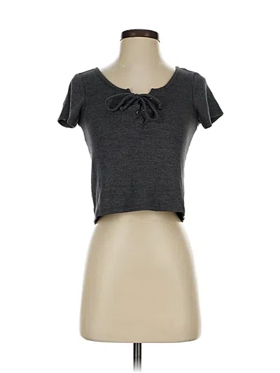 Pre-owned Mudd Short Sleeve Top Gray Sweetheart Neckline Tops