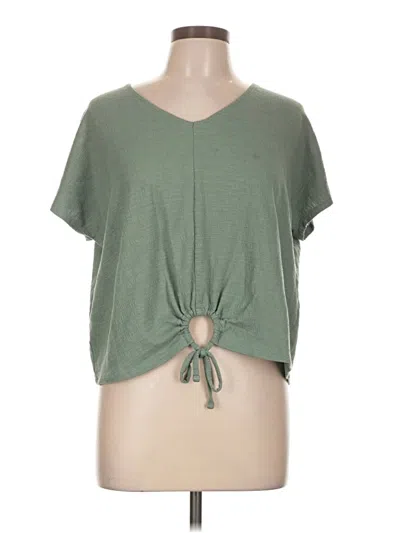 Pre-owned Mudd Short Sleeve Top Green Keyhole Neckline Tops