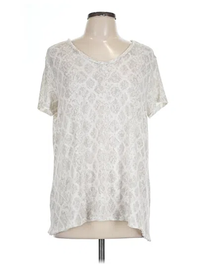 Pre-owned Mudd Short Sleeve Top Ivory V Neck Tops In White