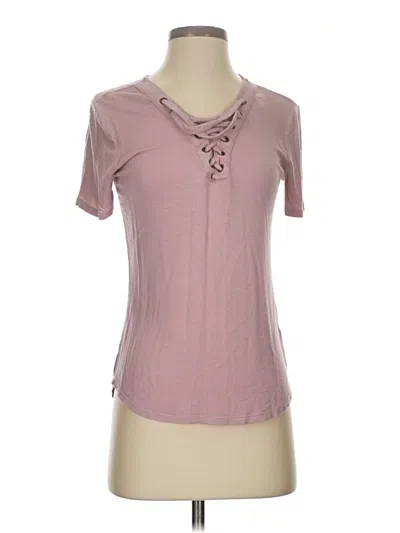 Pre-owned Mudd Short Sleeve Top Pink Keyhole Neckline Tops