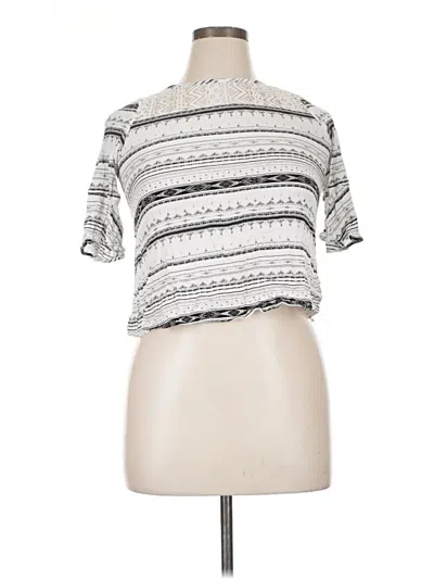 Pre-owned Mudd Short Sleeve Top Silver Mock Neckline Tops