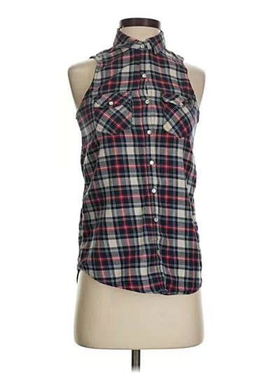 Pre-owned Mudd Sleeveless Button Down Shirt In Blue