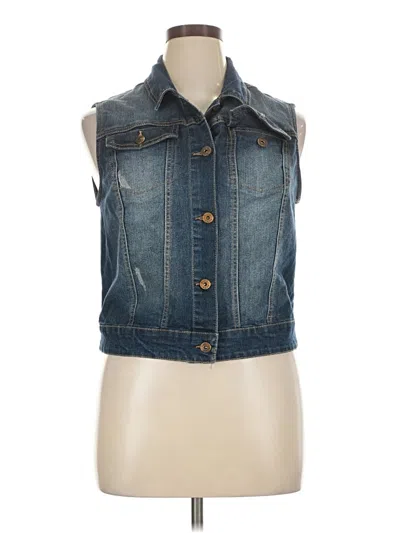 Pre-owned Mudd Sleeveless Button Down Shirt In Blue