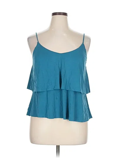 Pre-owned Mudd Sleeveless Top Teal Halter Neckline Tops In Blue
