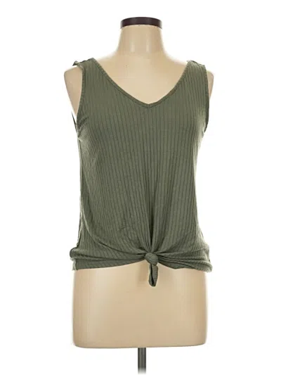 Pre-owned Mudd Tank Top Green Plunge Neckline Tops