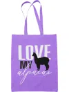 Muddy Carrots Women's Cotton Canvas Tote Bag In Love My Alpaca In Multi