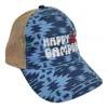 Muddy Carrots Women's Happy Camper Mesh Back Hat In Blue Aztec