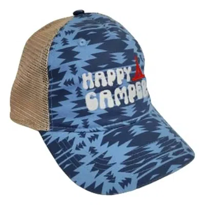 Muddy Carrots Women's Happy Camper Mesh Back Hat In Blue Aztec