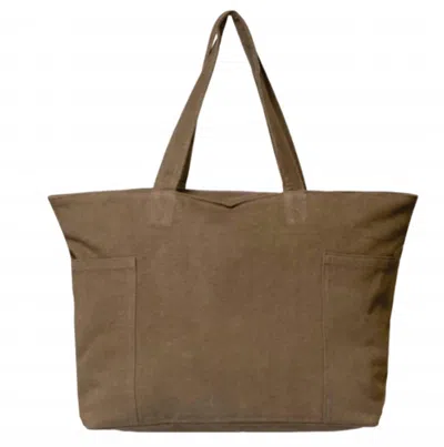 Muddy Carrots Women's Signature Stone Washed Tote Bag In Olive