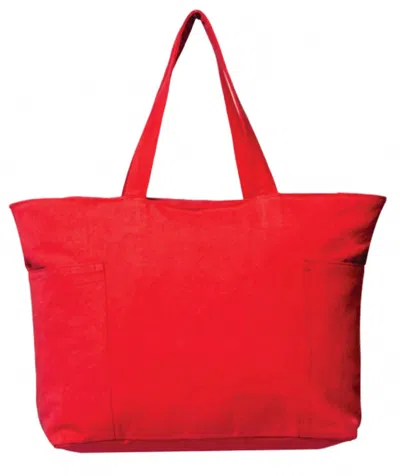 Muddy Carrots Women's Signature Stone Washed Tote Bag In Red
