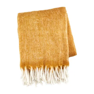 Mudpie Acrylic Blanket In Mustard