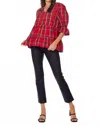 Mudpie Ashford Plaid Top In Red In Red