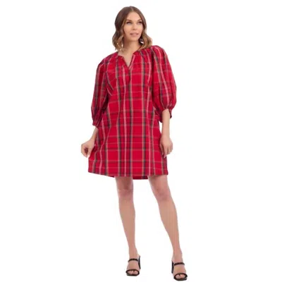 Mudpie Babs Balloon Sleeve Dress In Red