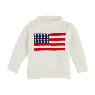 Mudpie Kids' Baby's Flag Rollneck Sweater In White