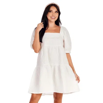 Mudpie Barbara Tiered Dress In White In Multi