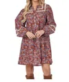 Mudpie Barlowe Printed Dress In Rust In Multi