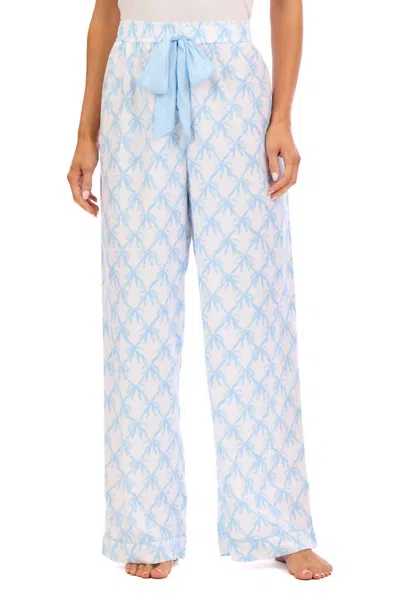 Mudpie Bow Pajama Pants In Blue