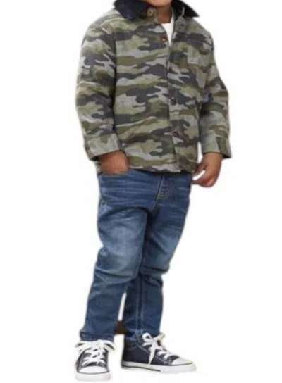 Mudpie Kids' Boy's Camo Shacket In Camouflage In Green