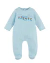 Mudpie Boys Train Pointelle Sleeper In Blue In Blue