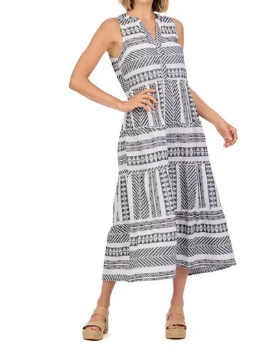 Mudpie Burke Jacquard Midi Dress In Black/white