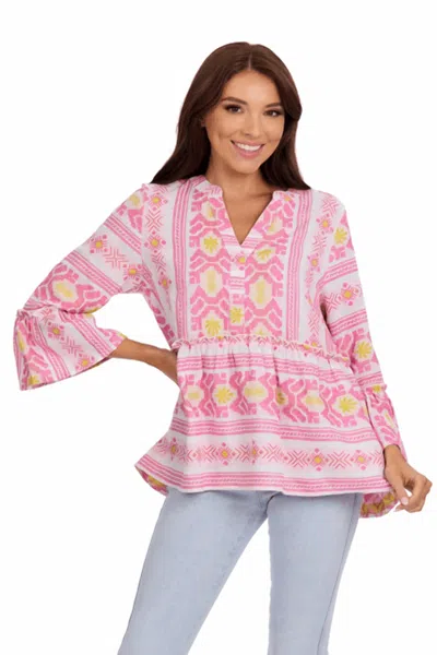 Mudpie Callaway Jacquard Top In Pink