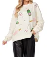 Mudpie Champagne Sparkle Sweatshirt In White In White