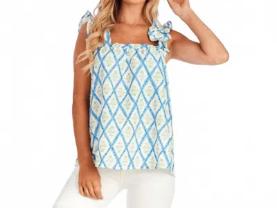 Mudpie Charlie Ruffle Top In Blue