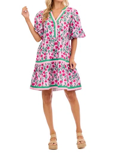 Mudpie Cody Balloon Sleeve Dress In Pink