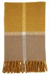Mudpie Colorblock Blanket In Mustard