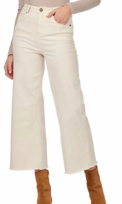 Mudpie Crawford Wide Leg Jean In Ecru In White
