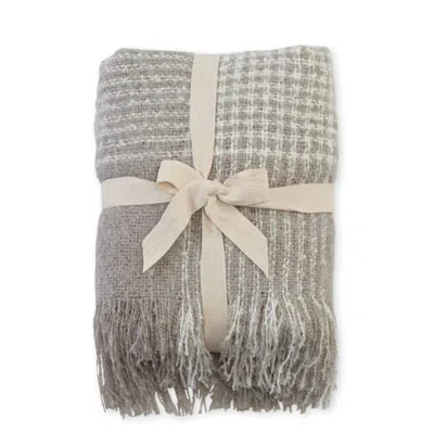 Mudpie Criss Cross Blanket In Gray In Grey