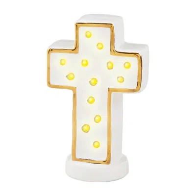 Mudpie Cross Light Up Sitter In White