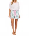 Mudpie Dahlia Lounge Pull-on Shorts In Sage In Multi