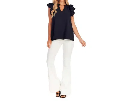 Mudpie Dahlia Ruffle Top In Black