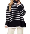 Mudpie Dunn Striped Sweater In Black In Black