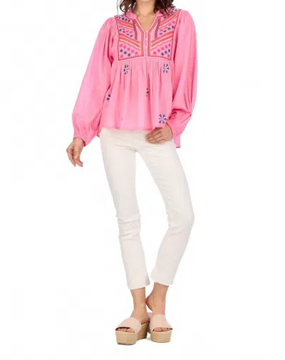 Mudpie Embellished Top In Margeaux In Pink