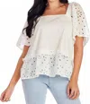 Mudpie Eyelet Top In White In White