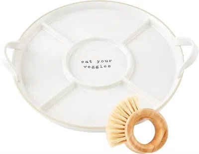 Mudpie Farm Crudite Set In Cream