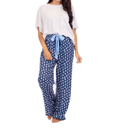 Mudpie Floral Pajama Pants In Navy In Multi