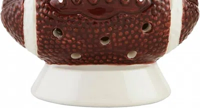 Mudpie Football Light Up Sitter In Brown In Burgundy